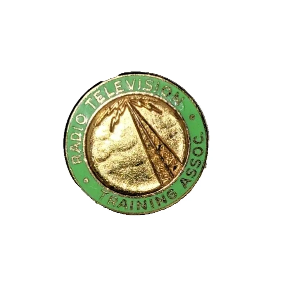 Vintage Radio Television Training Association Lapel PIN Green Gold